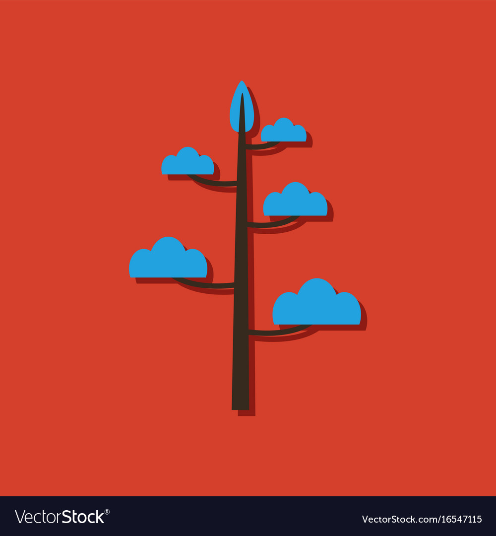 Flat icon design collection simple tree