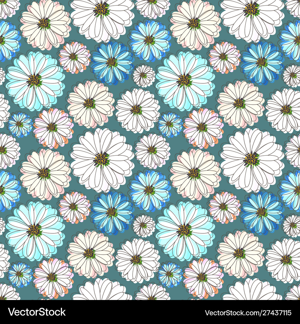 Flower seamless pattern background Royalty Free Vector Image