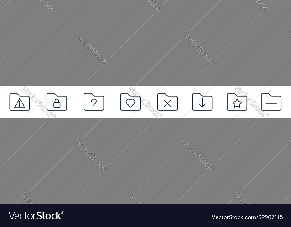 Folder line icons linear set quality vector image Folder line icons linear set quality