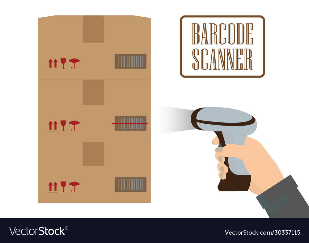 Hand Scanning a Box with Scanner