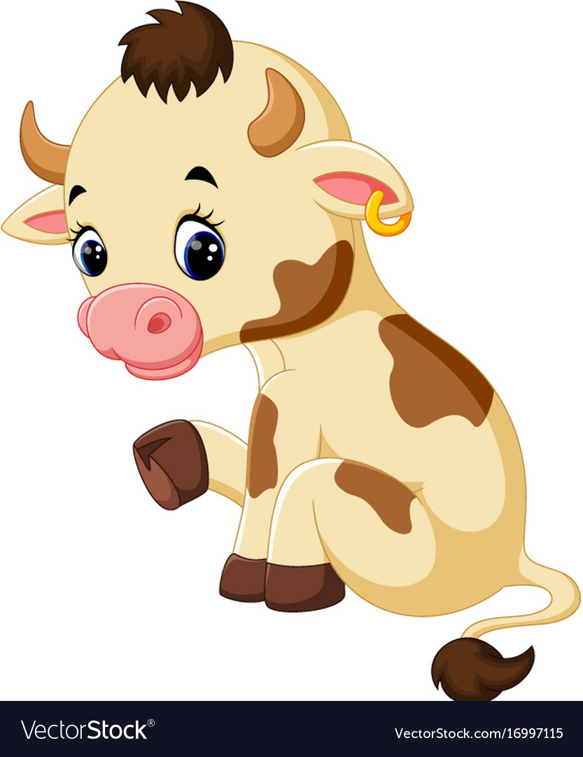 Happy cartoon cow Royalty Free Vector Image - VectorStock