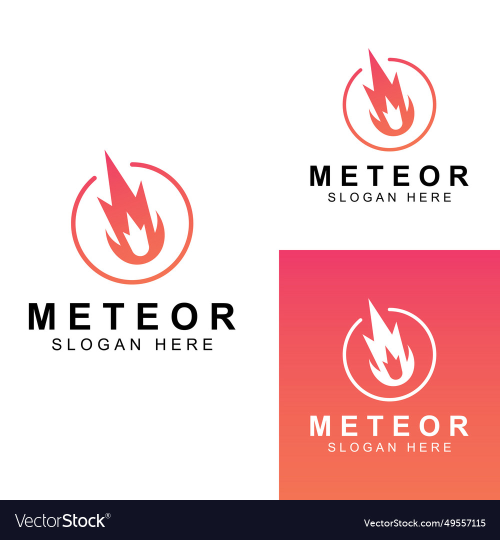 Logo design template meteor or space object