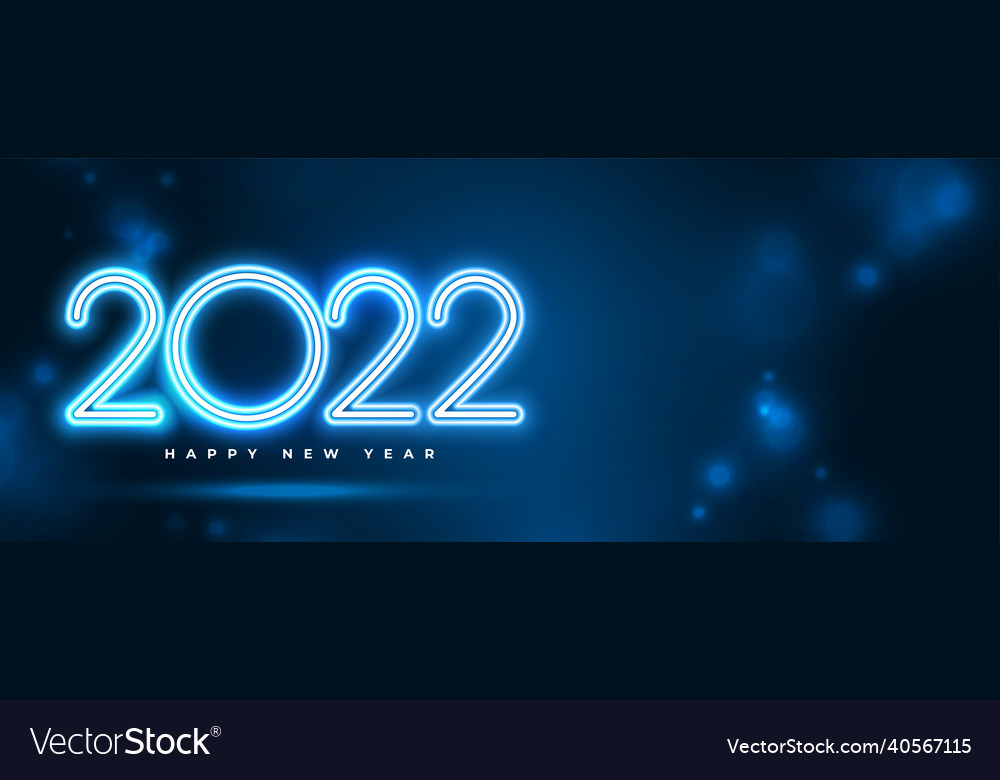 Neon New Year 2022 Banner