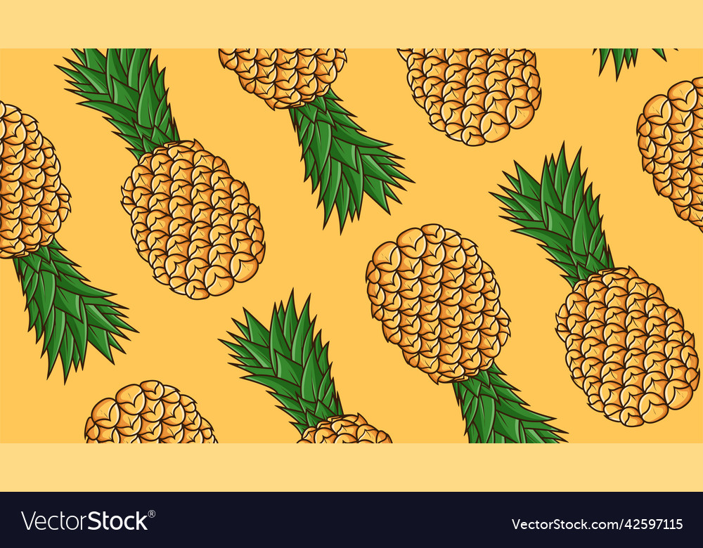 Pineapple background pattern isolated Vector Image Pineapple background pattern isolated