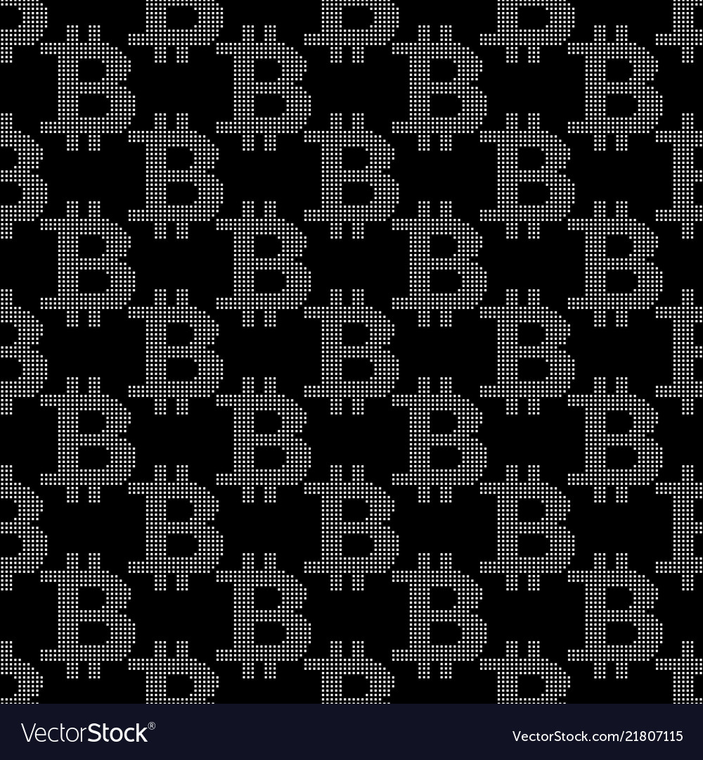 Seamless pattern with sign bitcoin