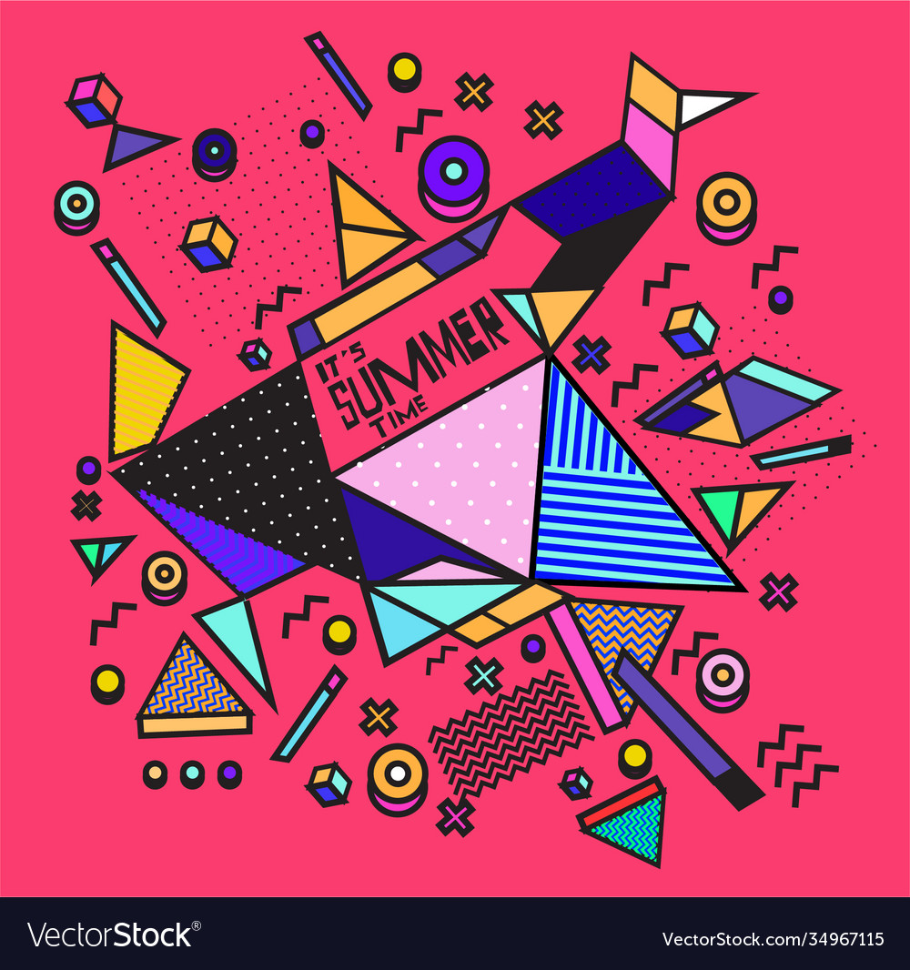 Triangle geometric forms for summer design event vector image Triangle geometric forms for summer design event