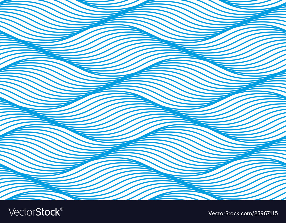Waves seamless pattern water runny curve lines