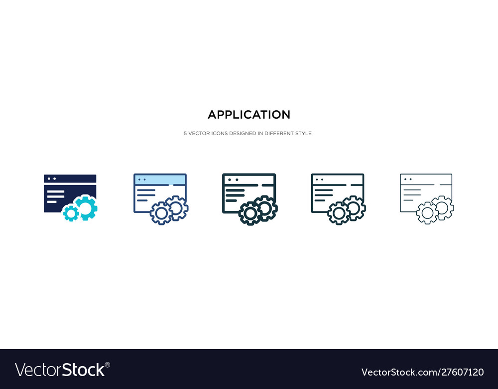 Application icon in different style two colored vector image Application icon in different style two colored
