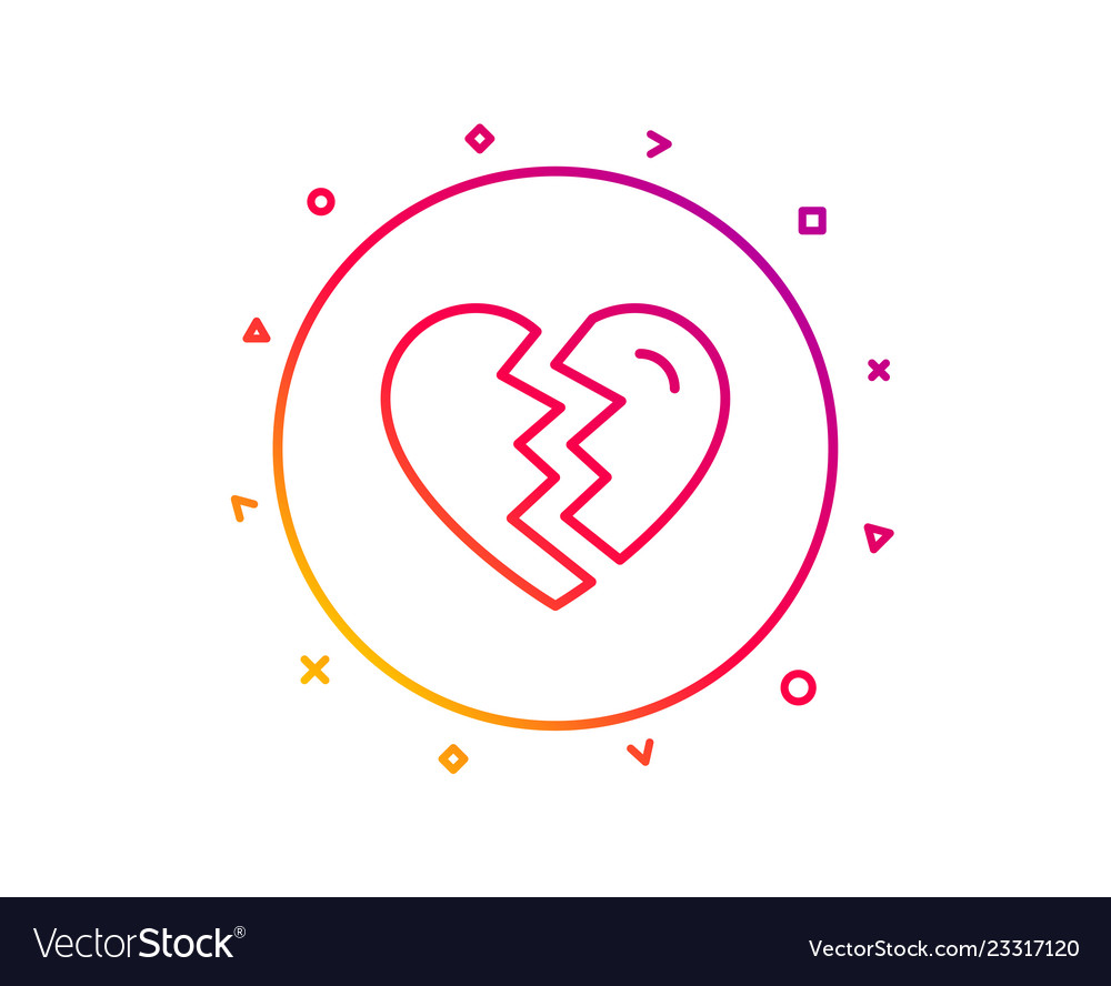 Break up love line icon divorce sign