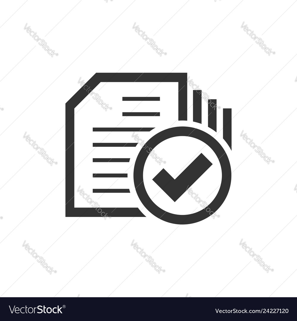 Compliance document icon in flat style approved