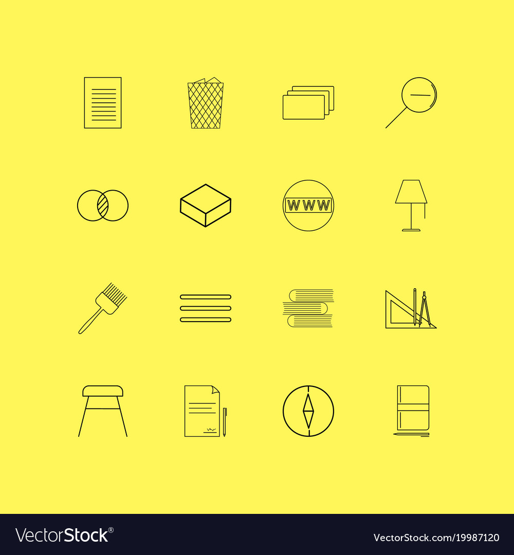 Design elements linear icon set simple outline
