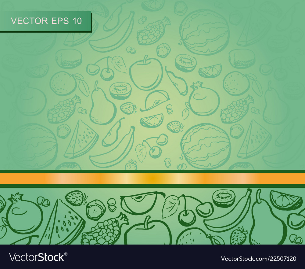 Design template with fruits for print or web vector image Design template with fruits for print or web