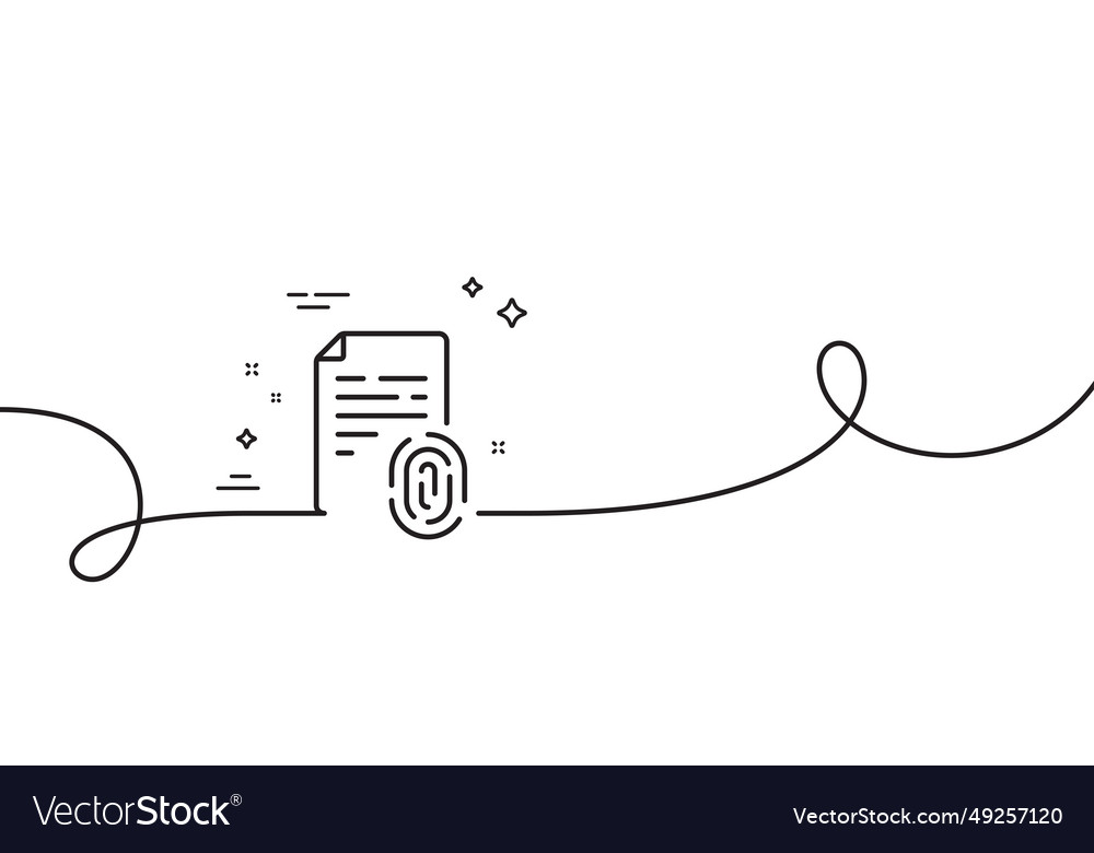 Fingerprint document line icon finger print scan
