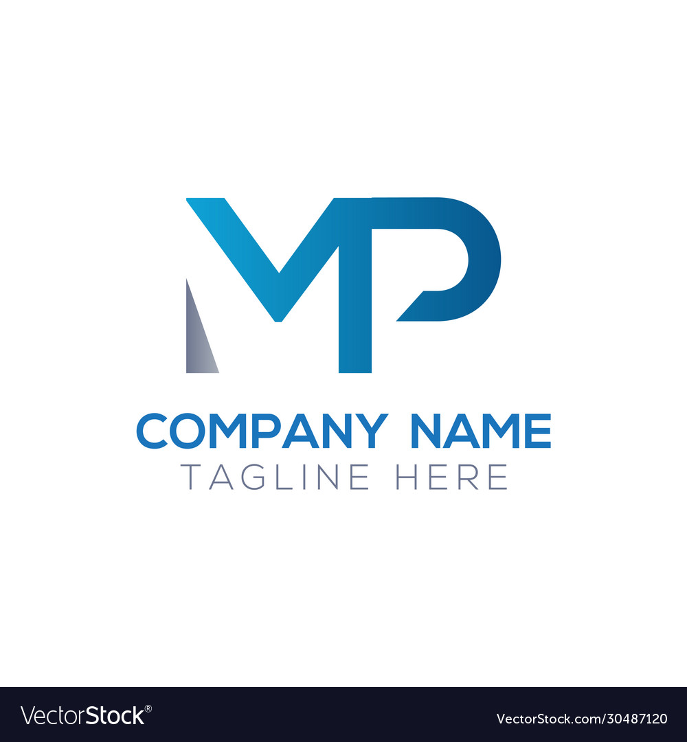 Initial mp letter logo design template abstract