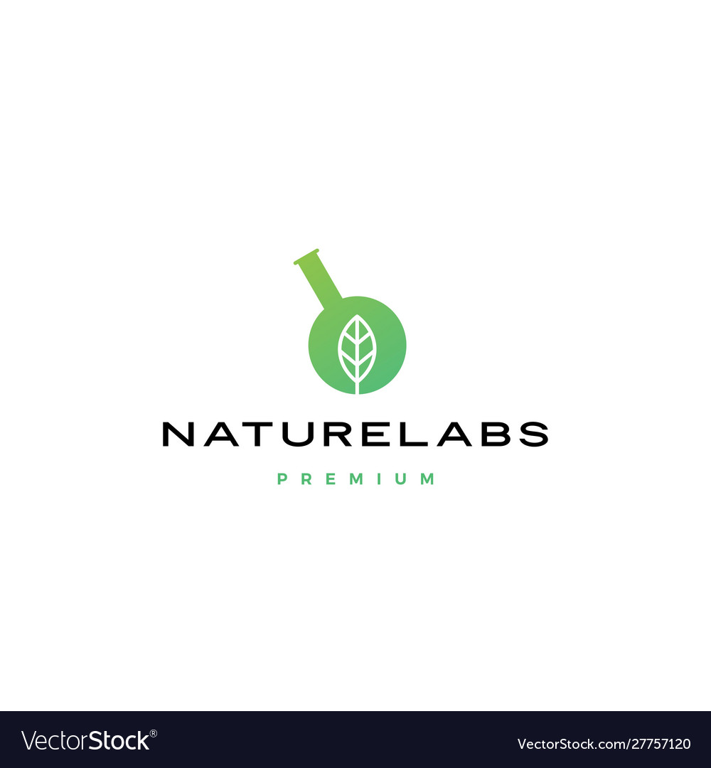 Leaf nature lab naturelabs logo icon Royalty Free Vector