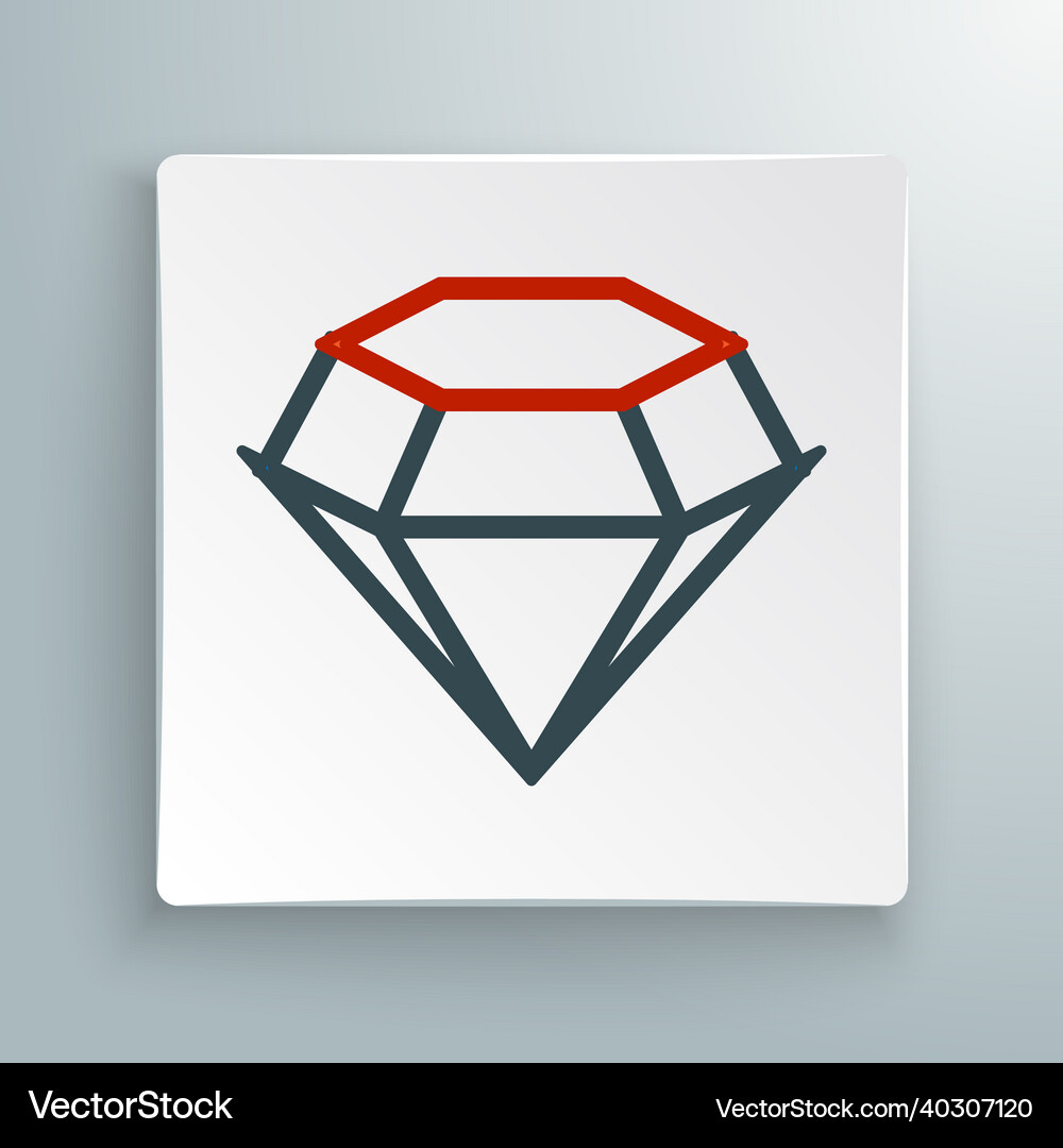 Line diamond icon isolated on white background Vector Image