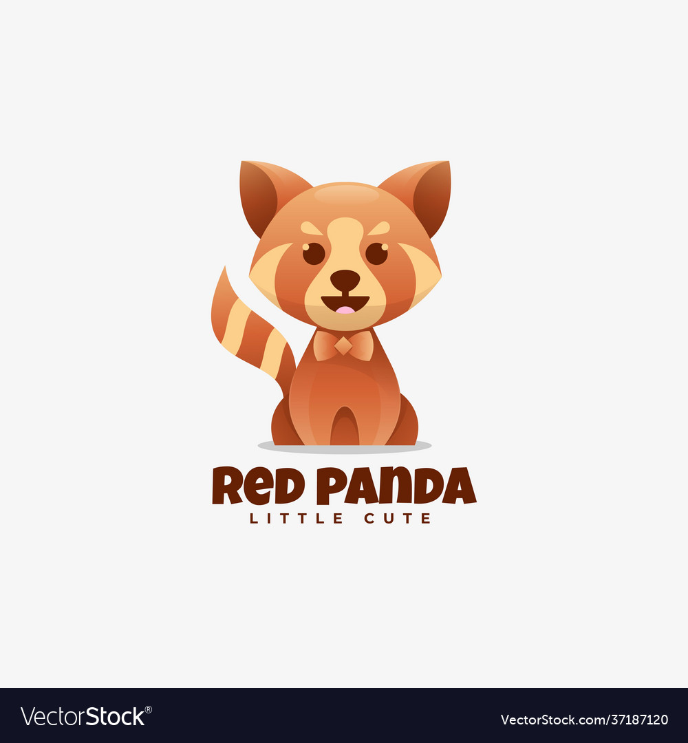 Logo rote Panda Gradienten bunten Stil Vector Image Logo rote Panda Gradienten bunten Stil