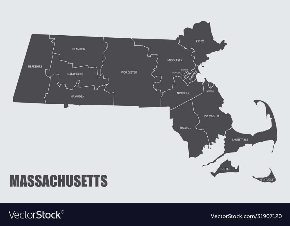 Massachusetts county map