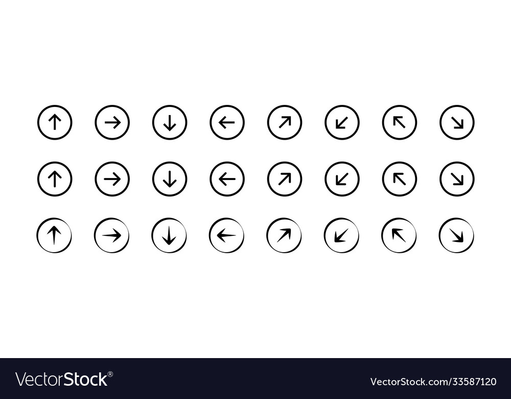 Navigationspfeil Set isolierte Symbol-Steuertaste vector image Navigationspfeil Set isolierte Symbol-Steuertaste