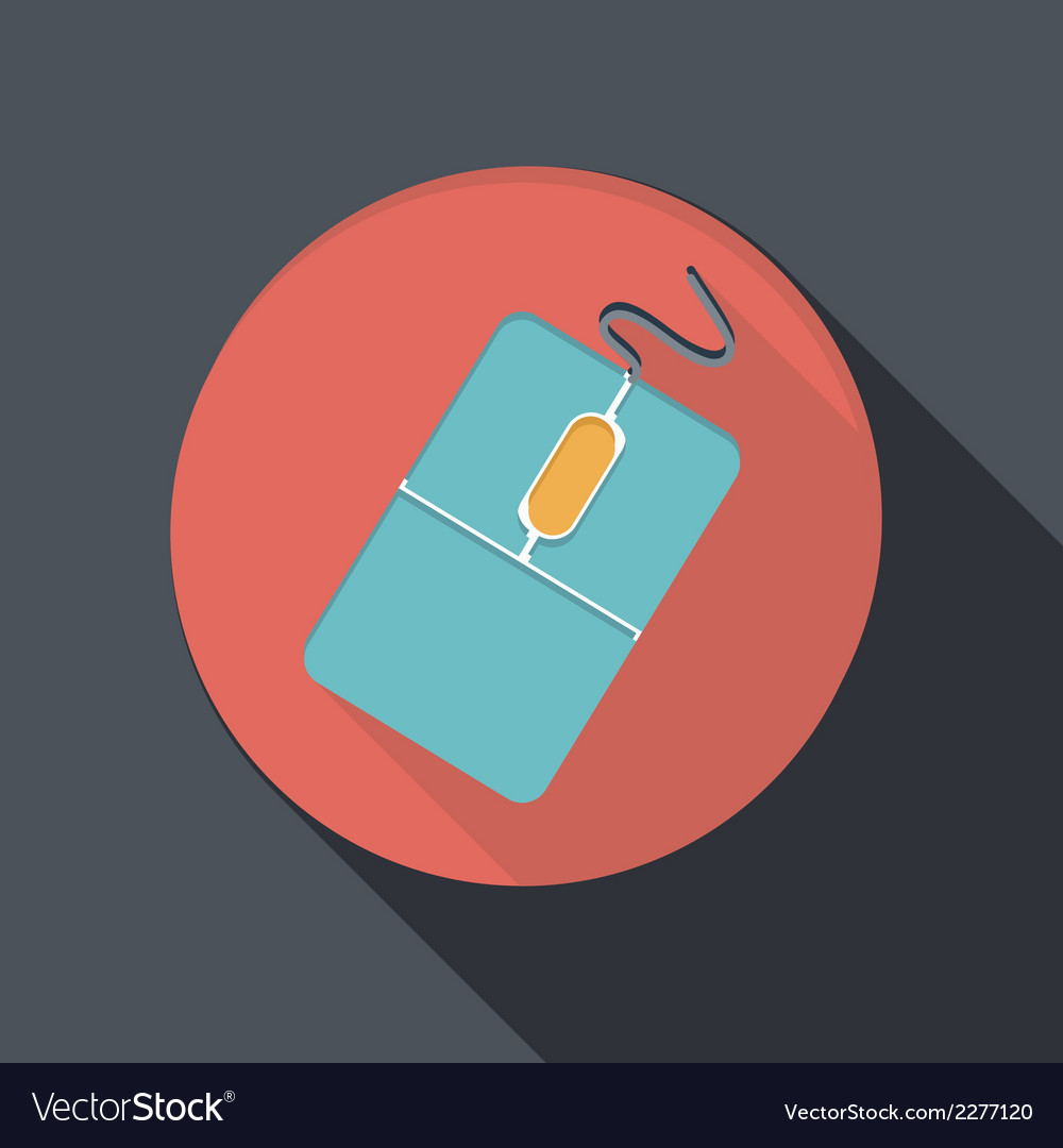 Paper flat icon with a shadow computer mouse
