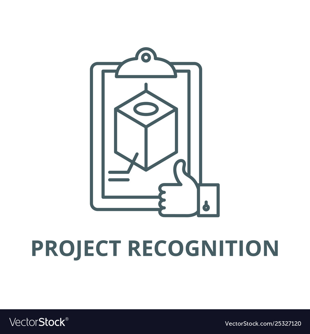 Project recognition line icon linear vector image Project recognition line icon linear