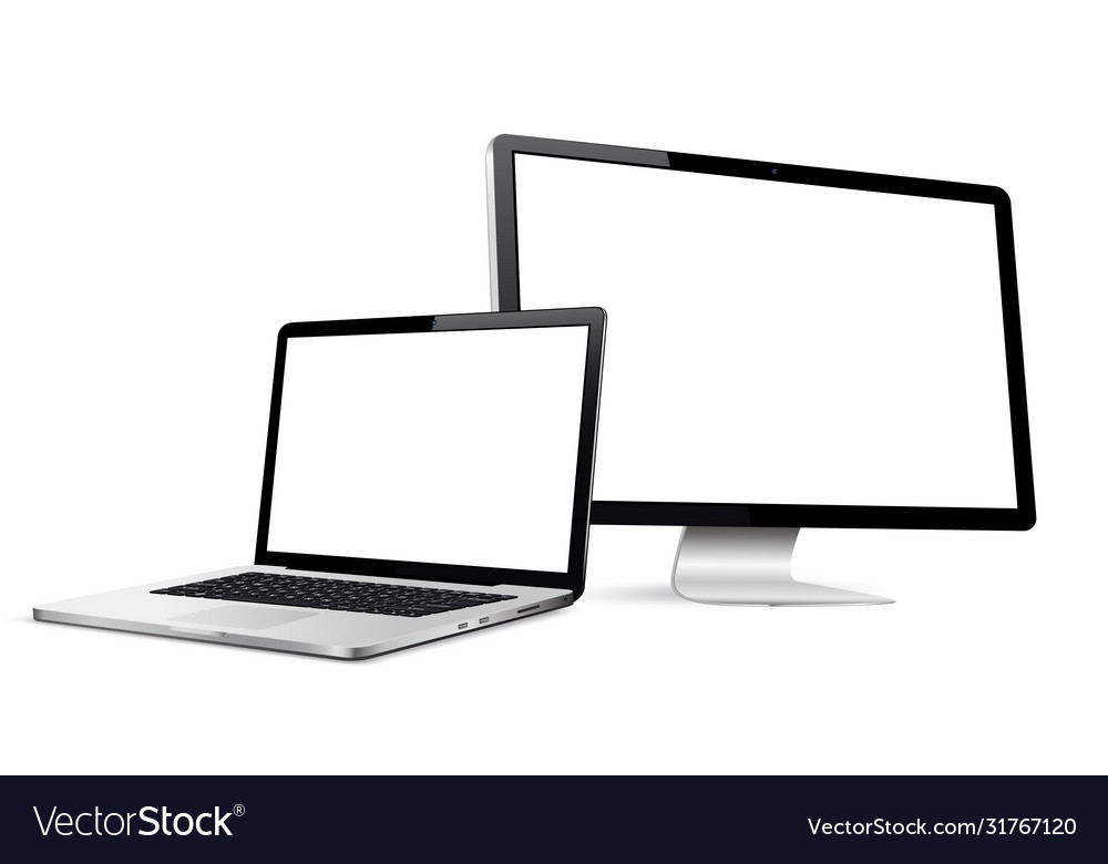 Responsive web design laptop with computer screen