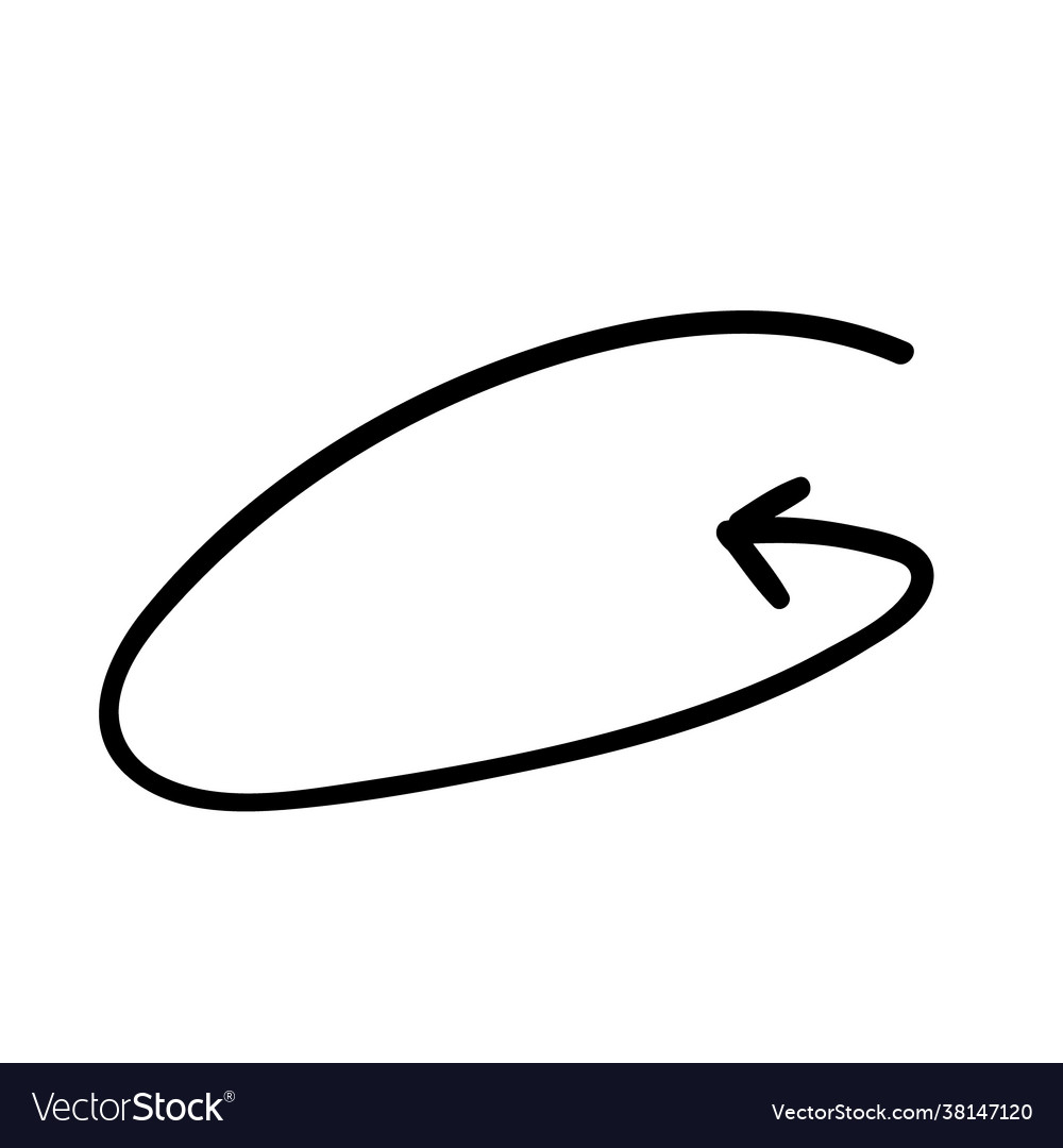 Round frame with an arrow pointing inward vector image Round frame with an arrow pointing inward