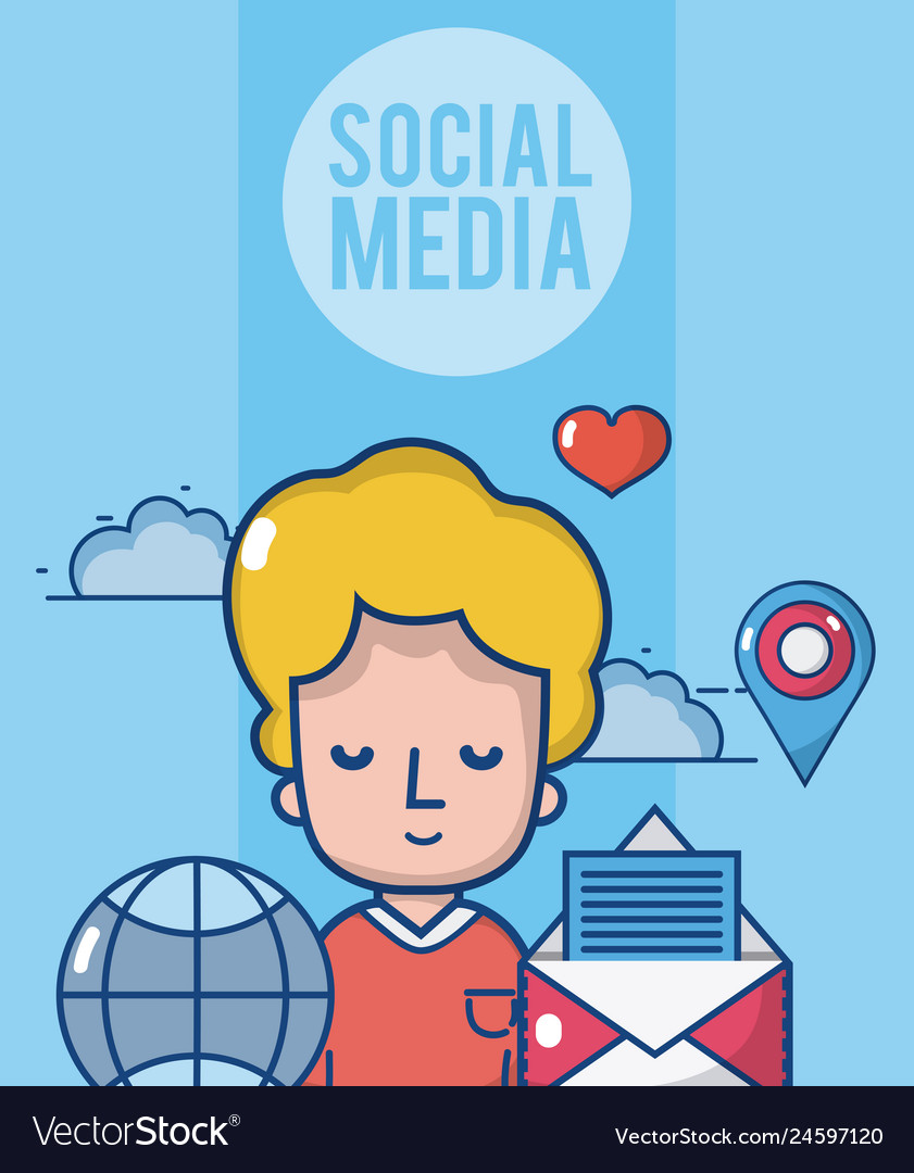 Social media cartoons Royalty Free Vector Image