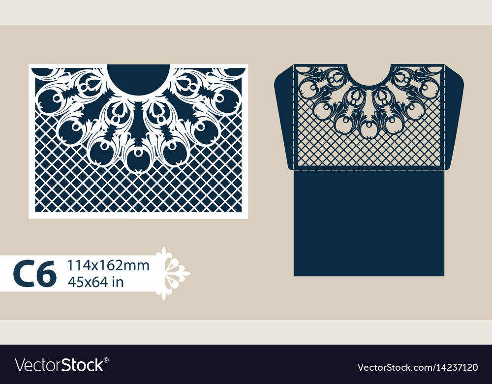 template congratulatory envelope with carved vector image