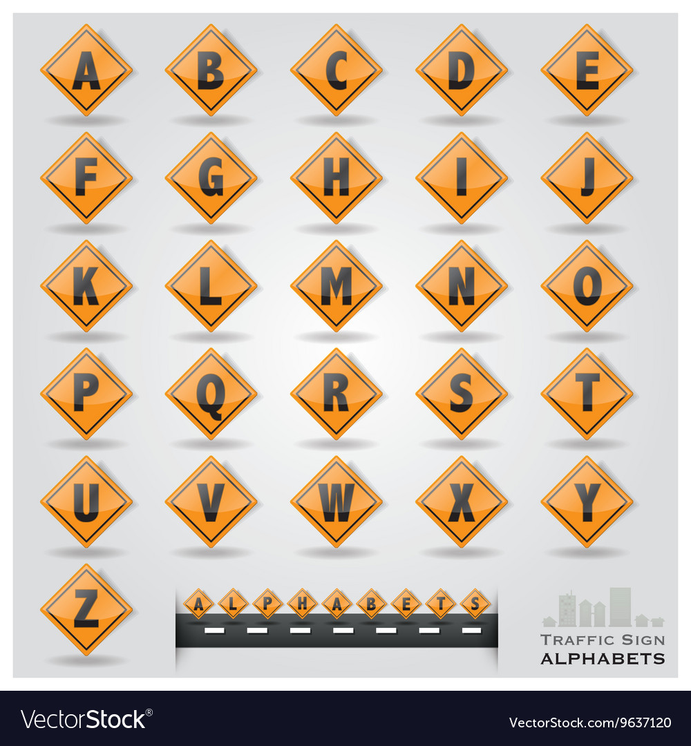 Verkehrszeichen alphabets Schriftart Stil