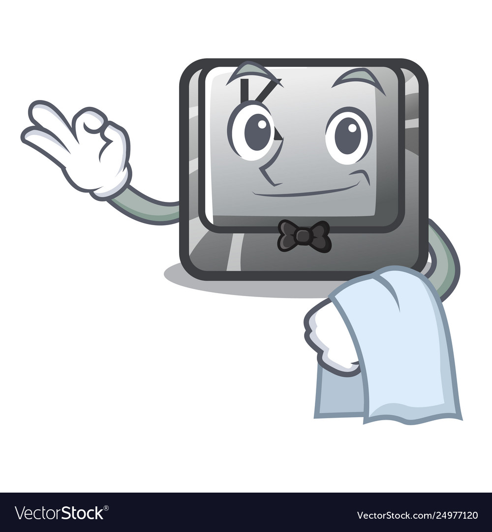 Waiter button k on a character computer