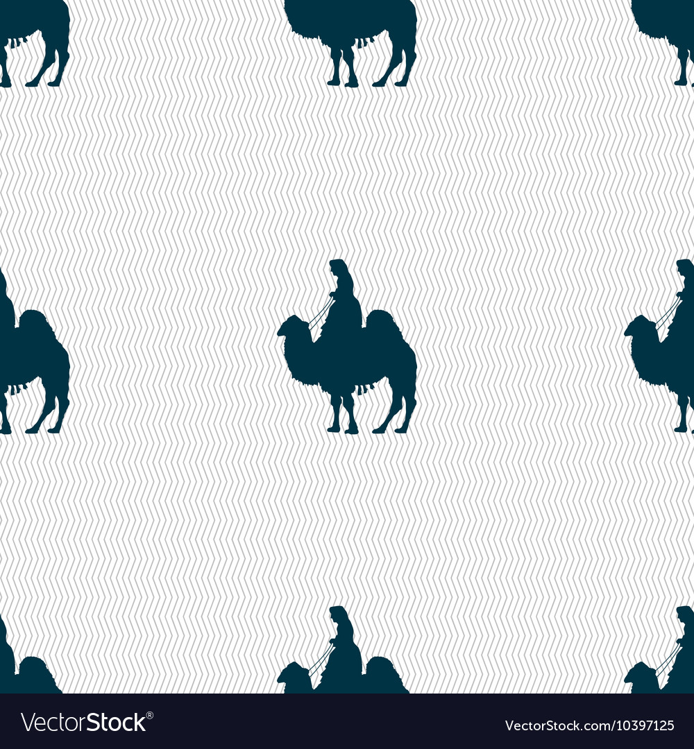 Camel sign seamless pattern with geometric texture