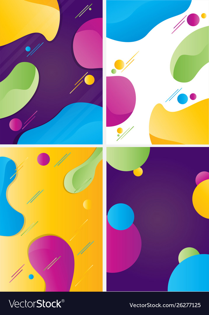 Colorful cover collection with bubble shapes