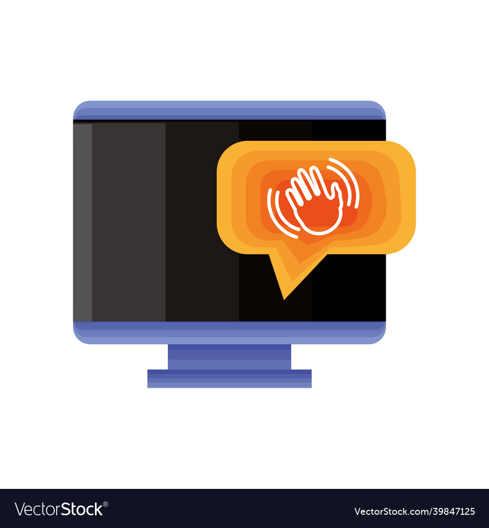 Computer hello message Royalty Free Vector Image
