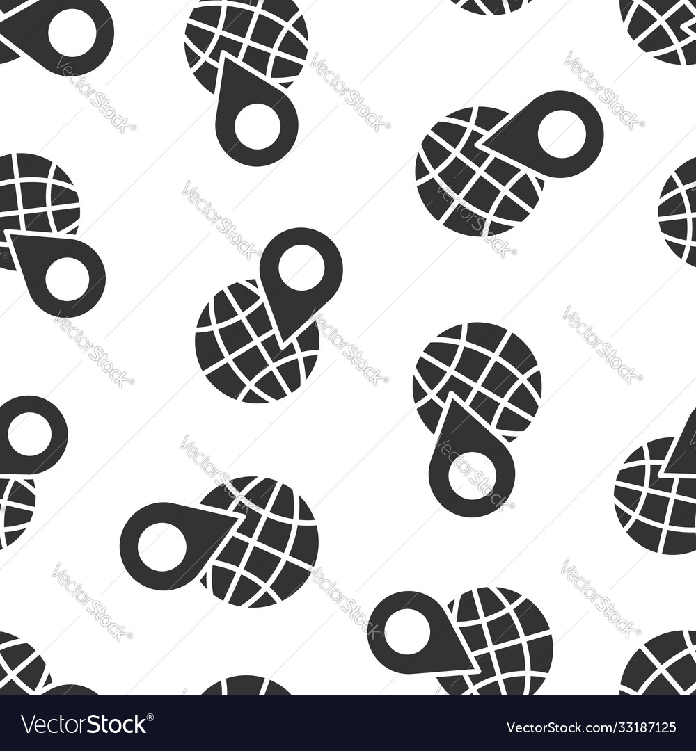 Global navigation icon in flat style globe pin vector image Global navigation icon in flat style globe pin