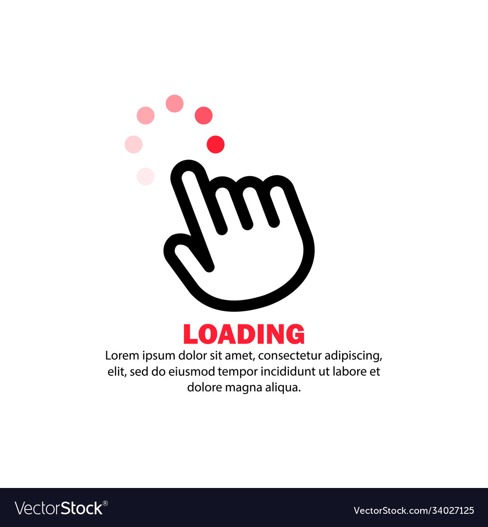 Hand cursor icon loading sign computer using