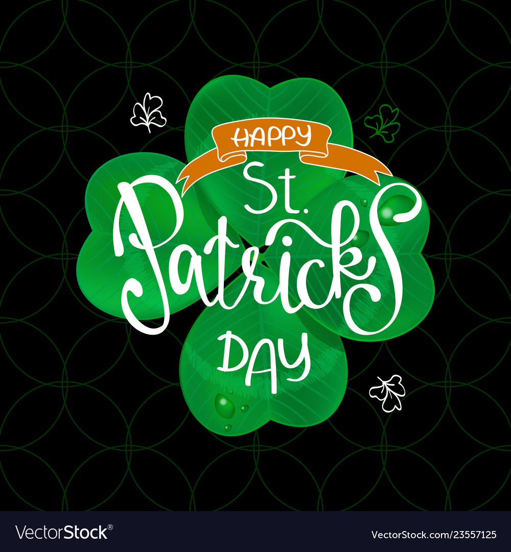 Happy saint patricks day logotype vector image Happy saint patricks day logotype