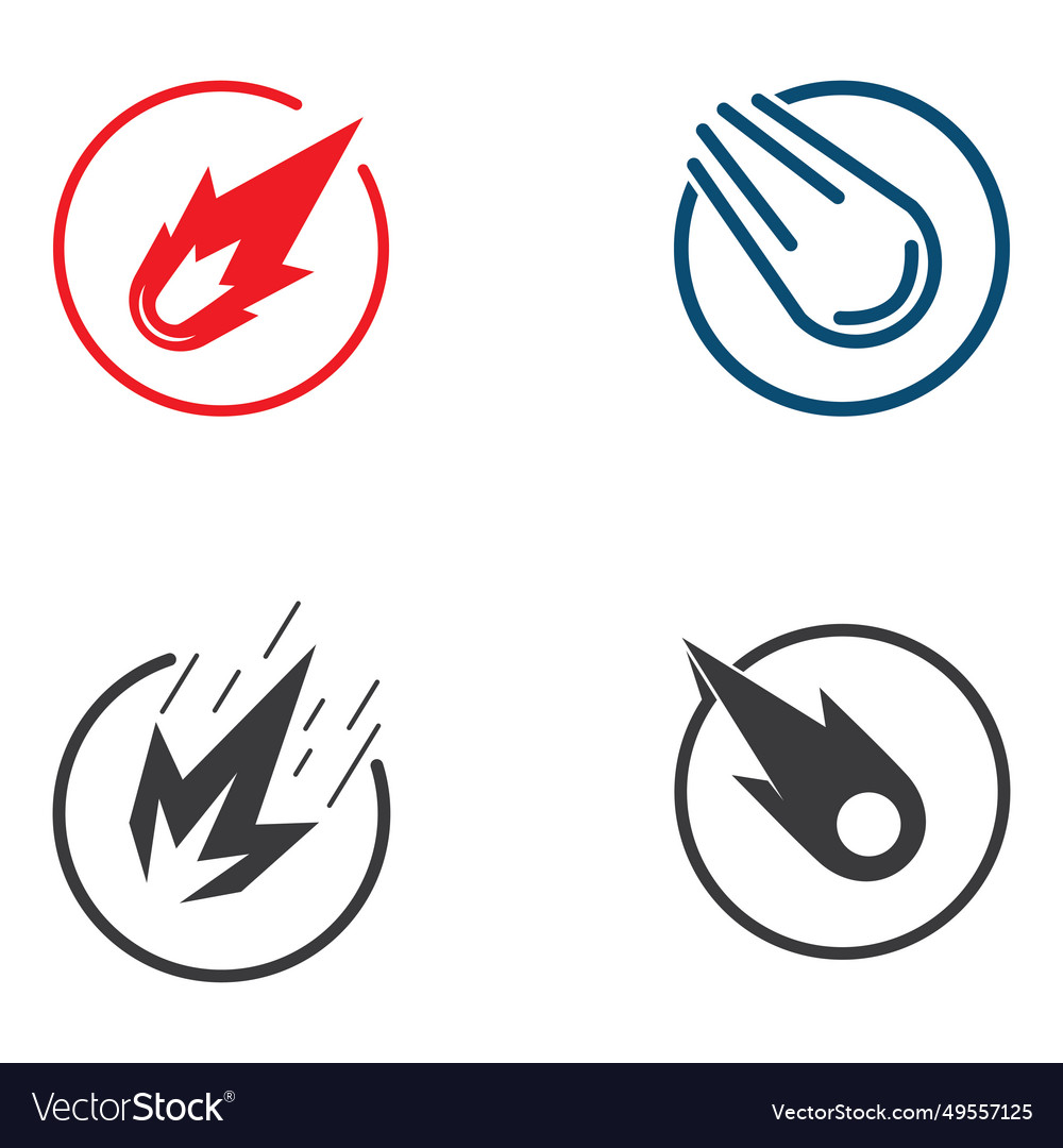 Logo design template meteor or space object Vector Image Logo design template meteor or space object