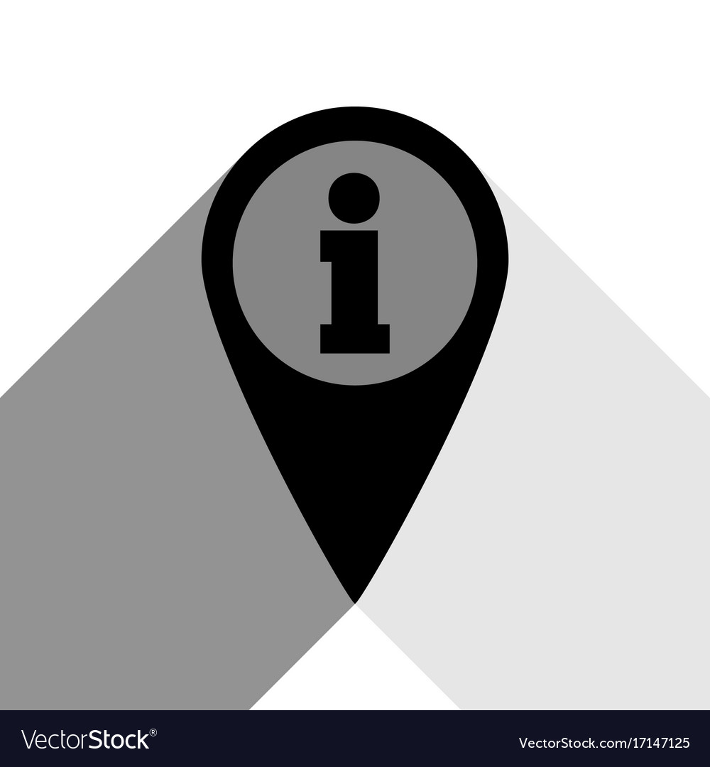 Map pointer with information sign black