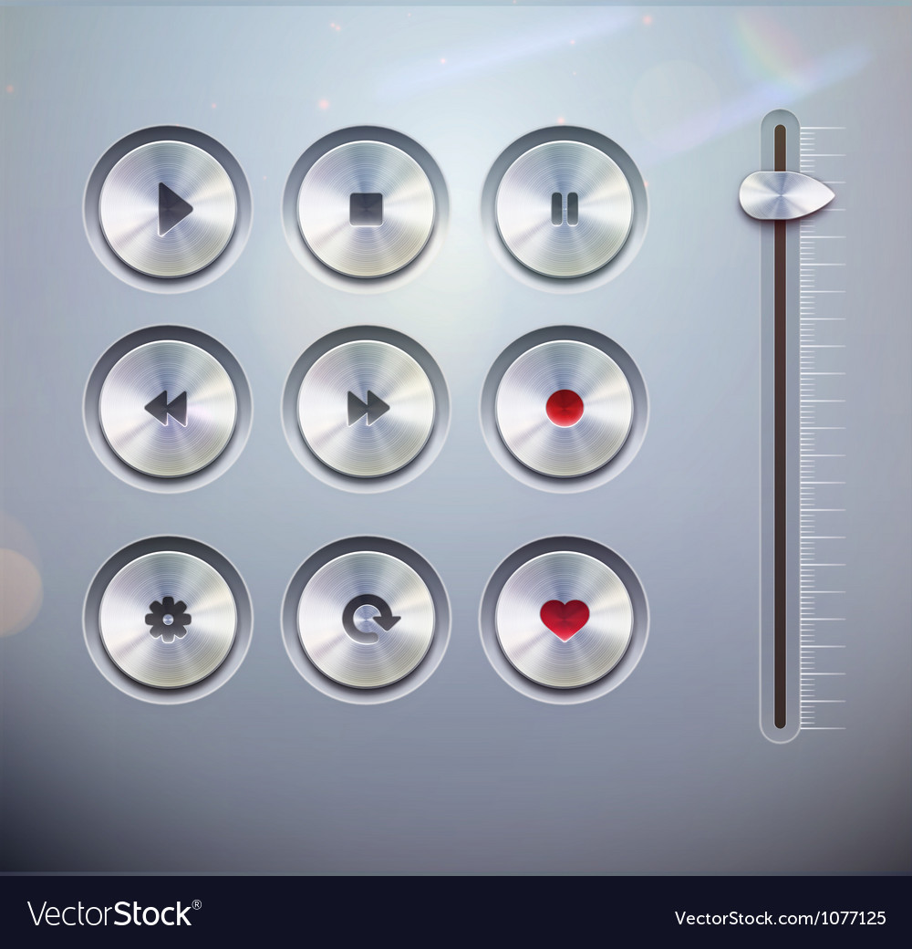 Metallic UI Slider & Buttons