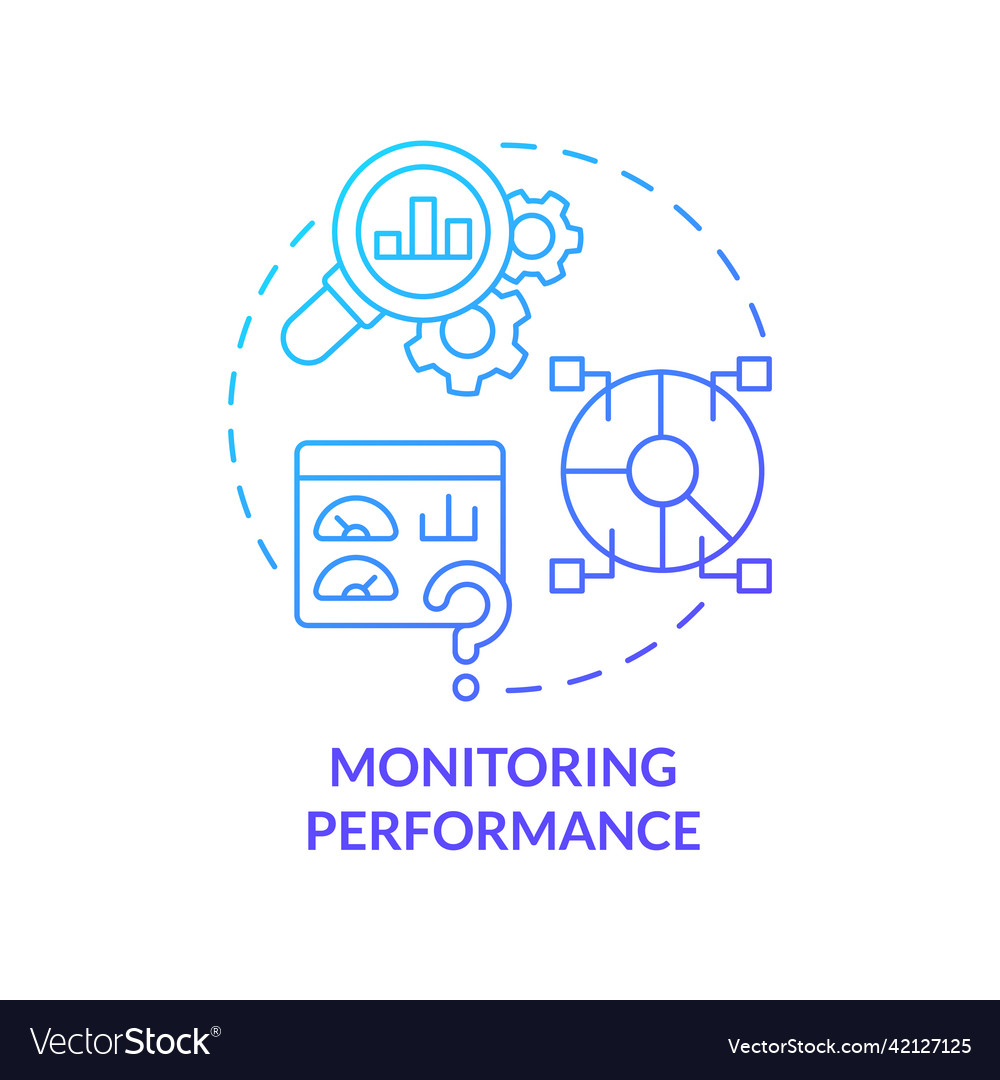 Monitoring performance blue gradient concept icon Vector Image