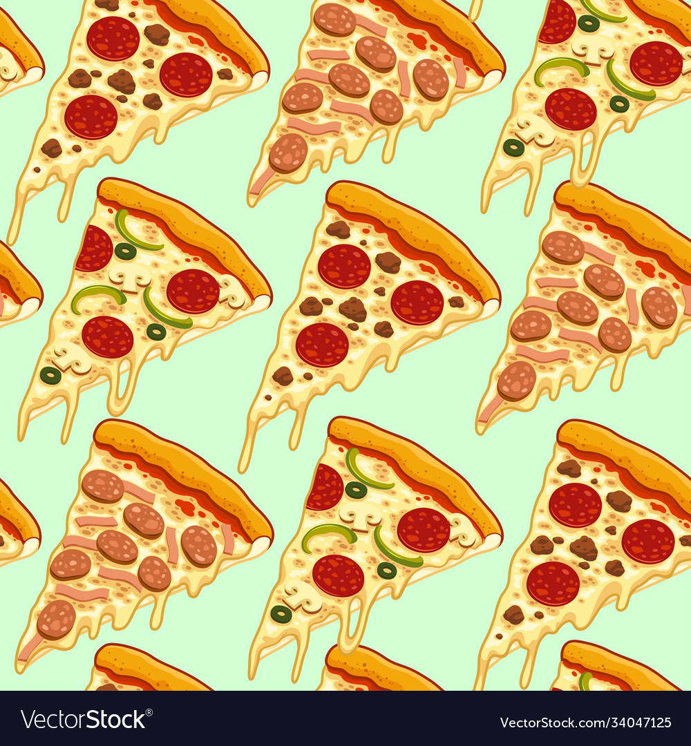 Pizza pattern Royalty Free Vector Image - VectorStock