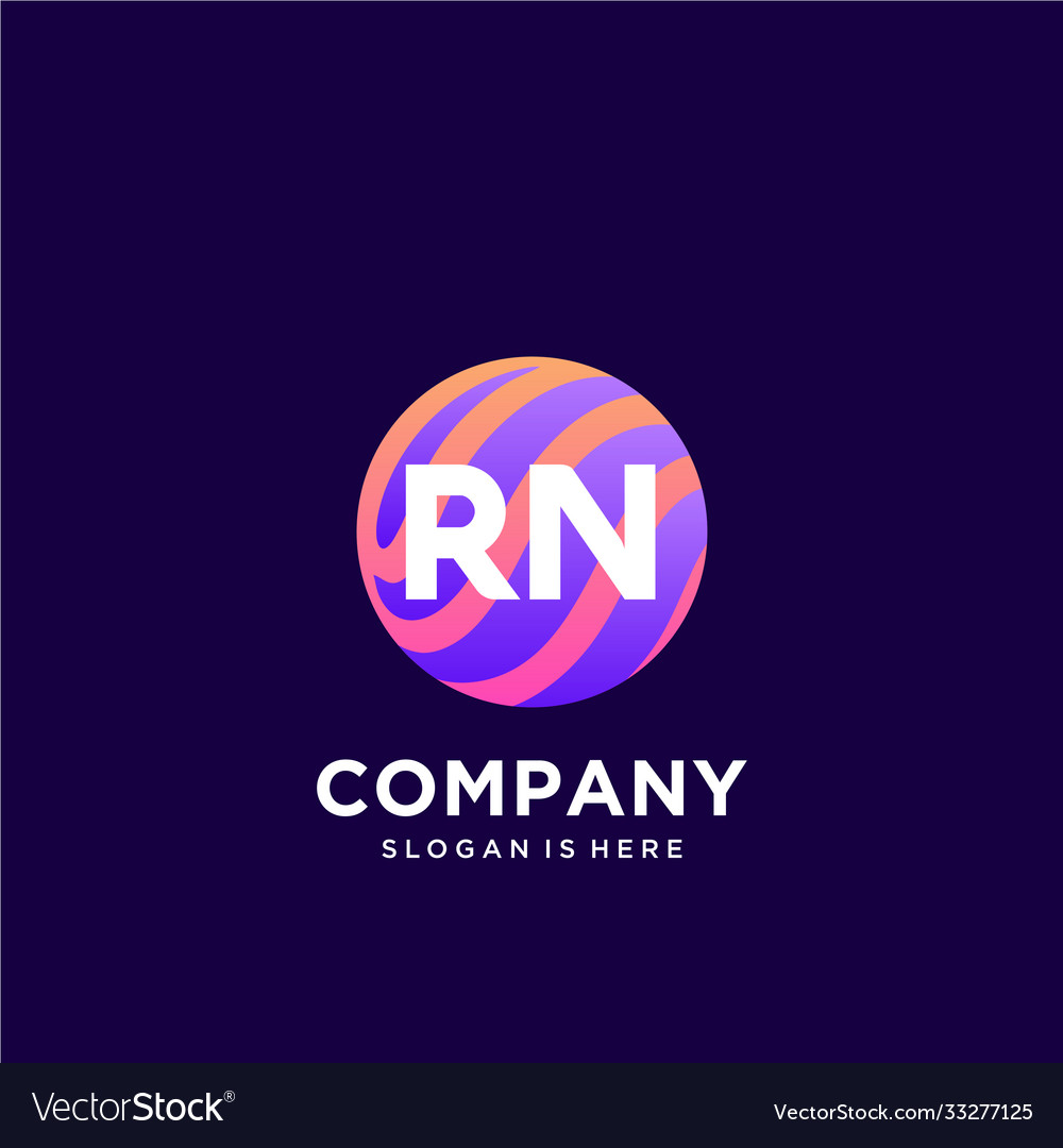 Rn initial logo with colorful template Vector Image Rn initial logo with colorful template