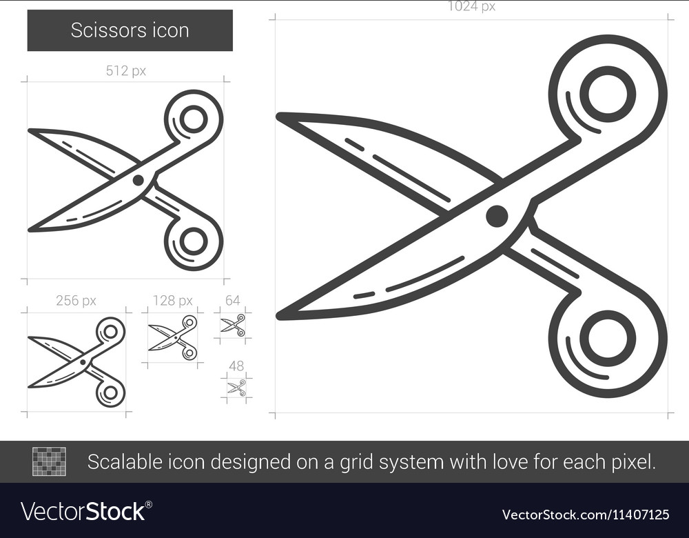 Scissors line icon