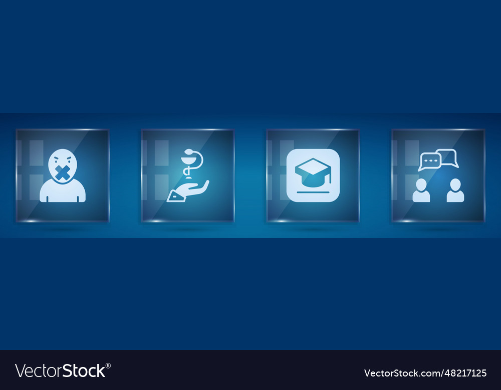 Set censor and freedom of speech caduceus snake vector image Set censor and freedom of speech caduceus snake