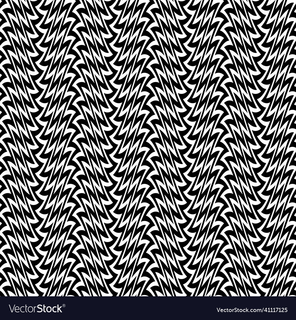 Striped seamless pattern of black zigzag lines vector image Striped seamless pattern of black zigzag lines