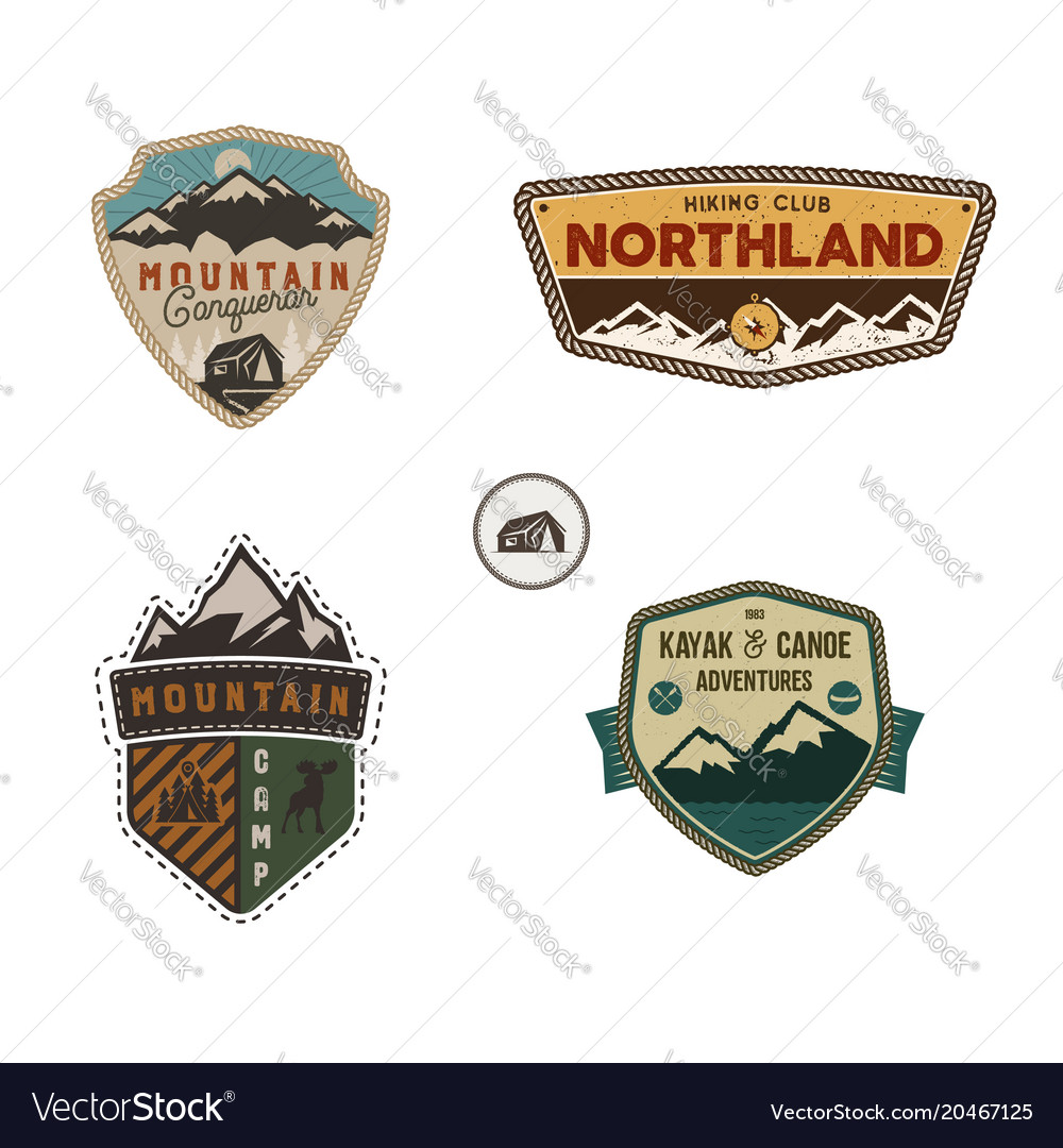 Travel badge outdoor activity logo collection Vector Image