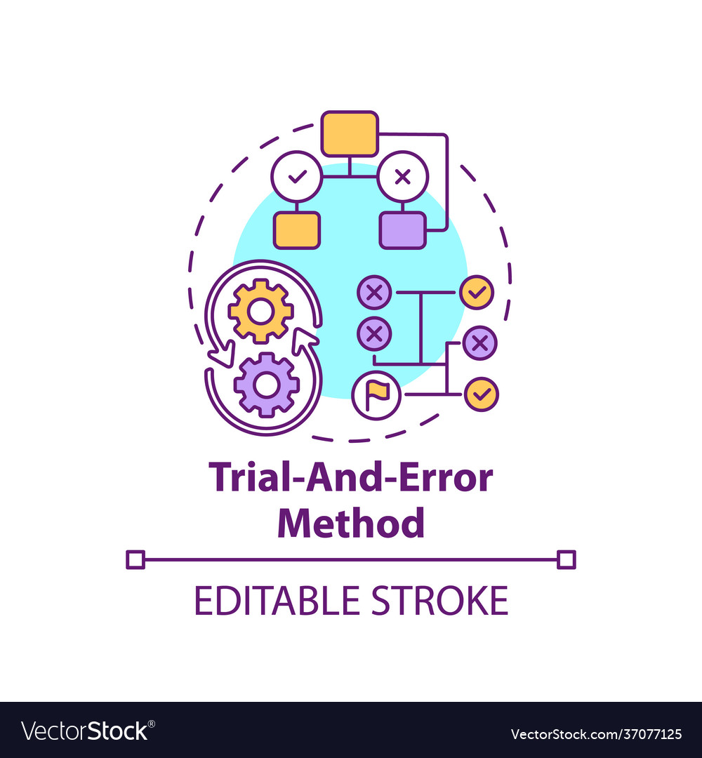 trial-and-error-method-concept-icon-royalty-free-vector