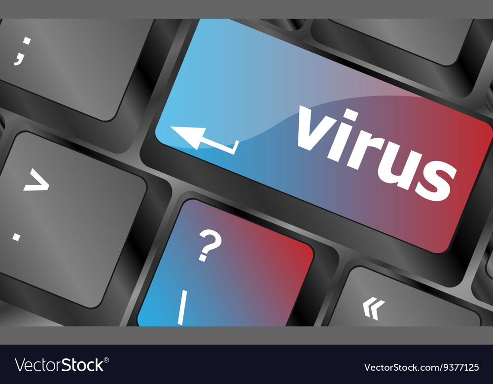 Virus button on computer keyboard - it concept
