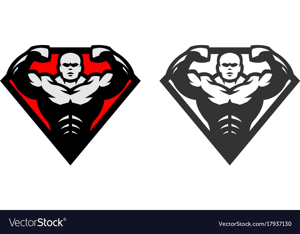 Bodybuilding logo two options Royalty Free Vector Image